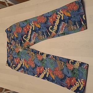 RARE LIKE NEW VTG Tommy Girl Jeans  Juniors Rad Tropical Print with Parrots/Palm